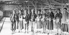 Ladies curling team at Nordegg in 1930. Recreational activities in Alberta’s coal towns helped create community ties and spirit.