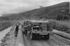 Laying the Trans Mountain Pipeline through the Yellowhead Pass, 1952; the pipeline went from Edmonton to Burnaby, British Columbia. It was laid along the Canadian National Railways’s right-of-way through Jasper National Park and most of the interior of British Columbia.
