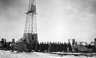 Opening day, Leduc No. 1, February 13, 1947; hundreds of dignitaries and other visitors descended on the discovery well to witness the well strike oil.