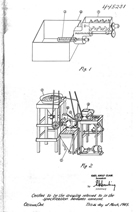 Diagram accompanying Clark’s 1948 Canadian Patent #448231 for refinements to his hot water separation process<br/>Source: CIPO, Clark 448231