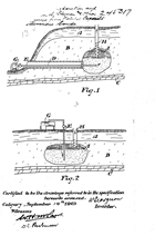 Georgeson received Canadian Patent #245317 in 1924 for his "Bitumen Extracting Process". Source: CIPO, 245317_19951108_drawings_page1_scale25_rotate0