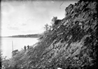 The Geological Survey of Canada explores the tar sands along the Athabasca River, 1892.<br/>Source: Geological Survey of Canada/Library and Archives Canada, PA-038166