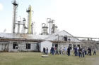 Visitors tour the Turner Valley Gas Plant Historic Site during the centennial celebration in May 2014. <br />Source: Alberta Culture and Tourism