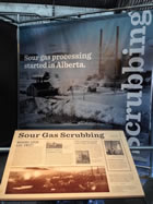 A new interpretive panel explaining sour gas processing was installed at the Turner Valley Gas Plant Historic Site for the centennial celebration, May 2014. <br />Source: Alberta Culture and Tourism