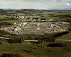 A panoramic view of the Turner Valley Gas Plant Historic Site, ca. 1985 <br />Source: Alberta Culture and Tourism, Turner Valley Gas Works Aerial 2 ca1985