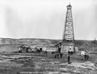 The Dingman No. 1 well in brought investors, politicians and the curious to Turner Valley, 1914. <br />Source: Glenbow Archives, NA-952-2