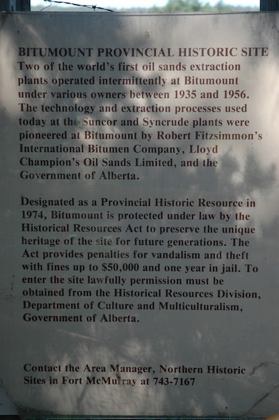 In 1974, Bitumount was designated a Provincial Historic Resource.