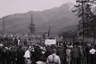 A coal minersâ€™ union rally