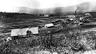Early Brazeau Collieries at Nordegg, Alberta, in the Coal Branch mining region, ca. 1913