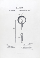 Diagram of Thomas Edison’s electric light bulb from his patent application Source: Edison, Thomas Alva. Electric Lamp. US Patent 223,898, filed November 4, 1879, and published January 27, 1880.