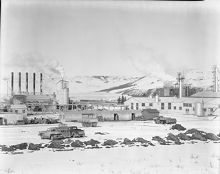 Shell Oil Jumping Pound Gas plant, 1952<br/> Source Provincial Archives of Alberta, P3009