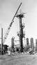 Fractionating tower being installed, Alberta Government Oil Sands Project, n.d.<br/>Source: University of Alberta Archives, 85-53-MG-46-2-5-2-11