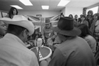 Alberta First Nations engage in a protest in the Calgary Indian Affairs offices, August 1974. While First Nations leaders like Harold Cardinal and George Manuel were attempting to negotiate political solutions to the issues facing Canada’s First Nations, others engaged in protests to bring attention to their concerns and needs.