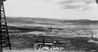 View of "Little Chicago" (later named Royalties), near Turner Valley, 1940; note the location of the town completely surrounded by oil derricks.