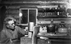 Daniel Diver, with his primitive oil distilling set-up, 1920. Source: Glenbow Museum Archives, NA-1142-6