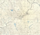 Map showing the location of the Town of Turner Valley within the valley of the same name; the initial discovery of oil and gas was along the Sheep River, just east of the current town site. <br/>Source: Department of Mines and Resources. <em>Map 819A, Turner Valley, West of the Fifth Meridian, Alberta</em>. Scale 1:63,360 (1 Inch to 1 Mile), 82 J/09. Ottawa: Government of Canada, 1945. http://www.geogratis.gc.ca/, used under the Open Government License – Canada, http://open.canada.ca/en/open-government-licence-canada.