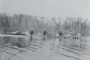 A Geological Survey of Canada party travelling by canoe, 1901
