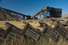 Atlas Mine in Drumheller Valley after restoration. The mine stopped production in 1979 and officially closed in 1984. The large structure is the last wooden tipple standing in Canada. The mine is a Provincial Historic Resource, a National Historic Site and one of the region’s star attractions.