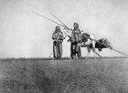 Blackfoot women with travois, ca. 1900-1910 Source: Library and Archives Canada/C-026182