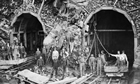 Construction of Kananaskis Falls hydroelectricity project, 1910-1914 Source: Glenbow Archives, NA-3802-41