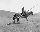 Gros Ventre woman with travois, Montana, ca. 1890s Source: Glenbow Archives, NC-39-177