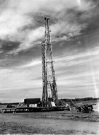 Derrick on Stoney Plain Reservation, July 1950<br/>Source: City of Edmonton Archives EA-600-4687b