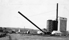 Raising a stack, Turner Valley, Alberta, ca. 1926; upon assuming control of Calgary Petroleum Products, Royalite not only re-built the plant but expanded and upgraded operations. Source: Glenbow Archives, PA-3501-55