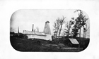 This photograph of an early drilling rig in Lambton County, Ontario, was issued in a promotional publication by Imperial Oil. Lambton County’s oil reserves created the first oil boom in North America and spurred the search for more oil reserves across Canada.