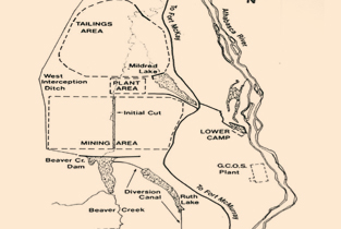 A map showing Syncrude’s mega-project operations
