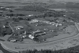 Berm around the Turner Valley Gas Plant