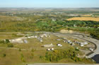 This aerial view of the Turner Valley Gas Plant Historic Site shows all remaining buildings, 2007. <br />Source: Alberta Culture and Tourism