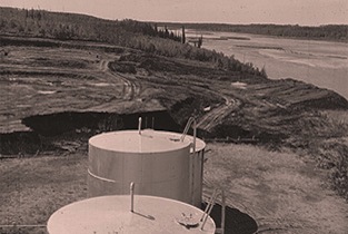 Oil sands quarry at Bitumount