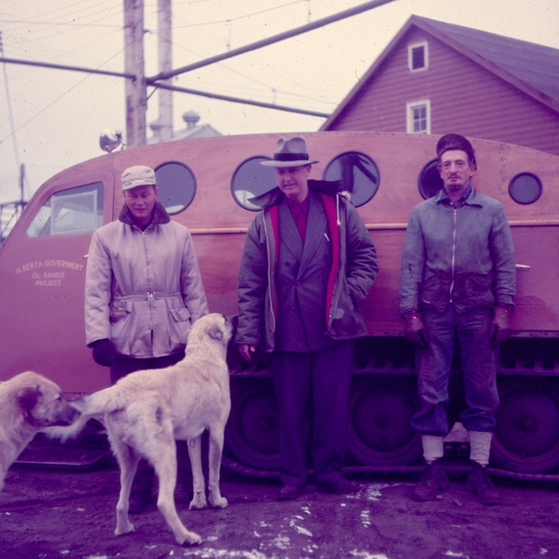 In late 1948 a large snowmobile was purchased for the Alberta Government Oil Sands Project