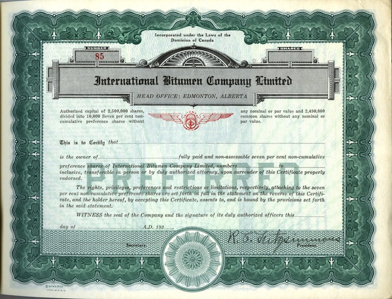 Robert Fitzsimmons sold many shares in the International Bitumen Company Ltd