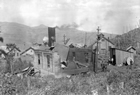 A view of the destruction above ground caused by the underground mine explosion