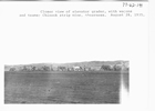 The Chinook Strip Mine in the prairie region of the province at Sheerness, Alberta, on August 28, 1935: teams of horses pulled elevator land graders, sometimes called fresnos, and wagons to mine coal near the Earth’s surface.