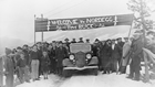 The national organizer of the Communist Party of Canada, Tim Buck, was welcomed by a crowd at Nordegg in 1935. The party had a large following among Alberta miners during the 1930s.