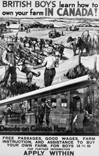 An early advertisement enticing British youth to immigrate to Canada