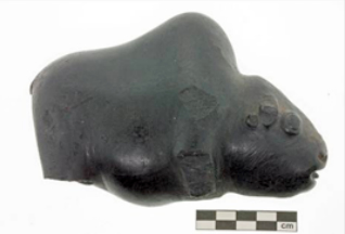Indigenous effigy made from coal in the form of a bison