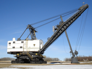 The retired Marion 360 Stripping Shovel at the Diplomat Mine site near Forestburg, Alberta.