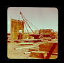 Assembling a storage tank by the power house, Alberta Government Oil Sands Project, 1947-1948<br/>Source: University of Alberta Archives, 91-137-008