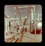 Refinery pump house (left), Alberta Government Oil Sands Project, 1949<br/>Source: University of Alberta Archives, 91-137-043