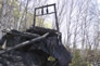 Remains of the metal structure supporting the dragline cable, International Bitumen Company site, 2012<br/>Source: Historic Resources Management, Bitumount039
