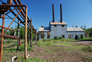 Overhead steam line at power house, Alberta Government Oil Sands Project site, 2008<br/>Source: Historic Resources Management, 05-D0002-55-7 overhead pipes at powerhouse