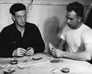 Playing cards in one of the recreation "Igloos," Alberta Government Oil Sands Project, ca. 1950<br/>Provincial Archives of Alberta, PR1991.0359.13