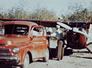 Activity at the Bitumount airstrip, ca. 1950<br/>Source: University of Alberta Archives