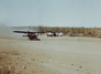 Activity at the Bitumount airstrip, ca. 1950<br/>Source: University of Alberta Archives