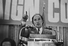 Prime Minster Trudeau gives a speech in Calgary, June 1974.