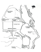 A map showing Syncrude’s operations including the plant area, mining area and tailings area, 1978. Source: Courtesy of Syncrude Canada Ltd.