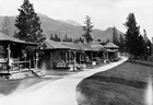 Walkways at Jasper Park Lodge, surfaced with bituminous sand, Jasper, Alberta, 1927; in 1927 Ells paved the road from the railway station in Jasper to Jasper Park Lodge. The use of oil sands in the federally controlled National Park justified public investment in the difficult-to-access resource. Source: S.C. Ells/Library and Archives Canada, PA-137874
